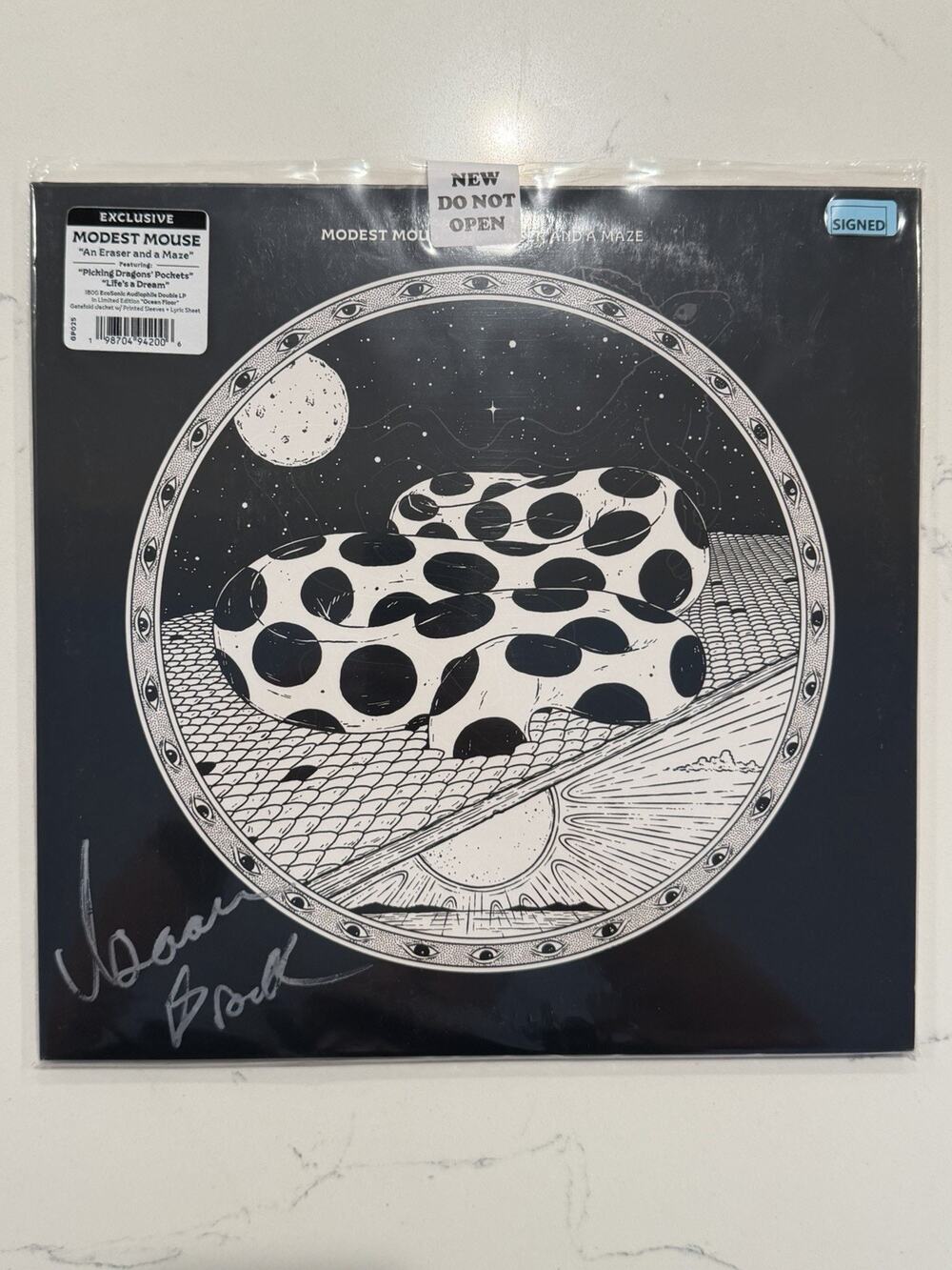 SIGNED JACKET - MODEST MOUSE An Eraser And A Maze (Blue) Vinyl - Isaac Brock #4